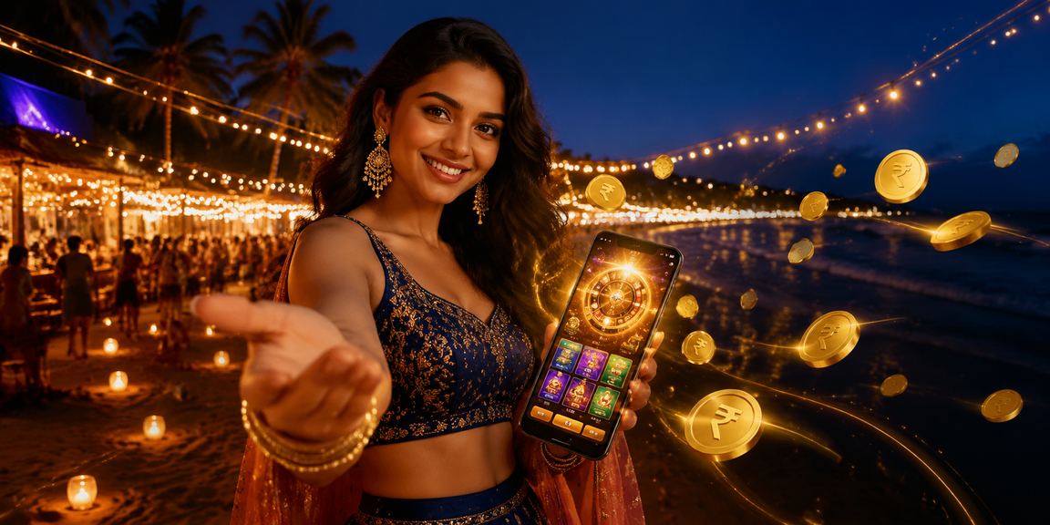 Indian rupee currency notes and casino app in hand