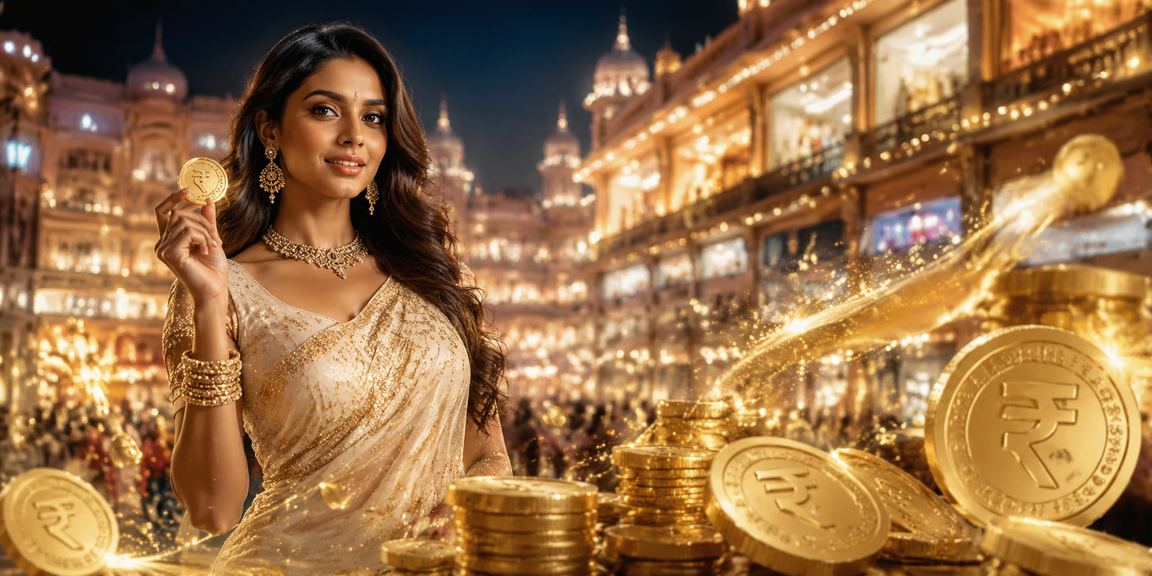 Indian woman using casino app on mobile